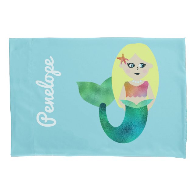 Meninas louras personalizadas da sereia da folha (Frente)