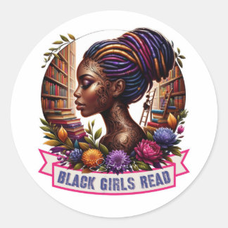 Meninas negras leem autocolantes - Vinil afrocêntr