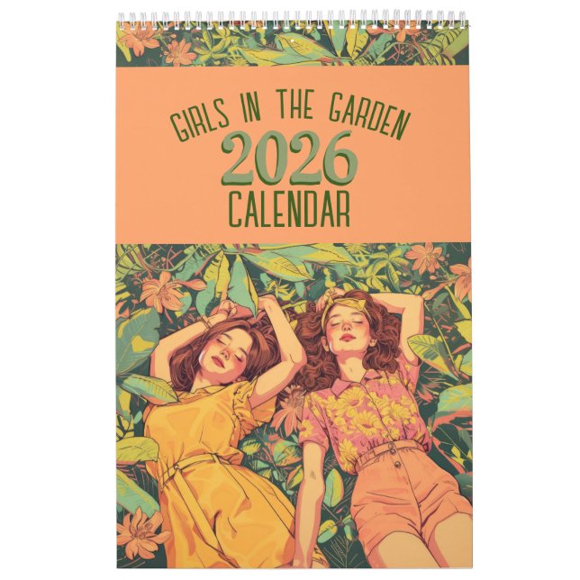 Meninas no Calendário do Jardim 2026 (Capa)