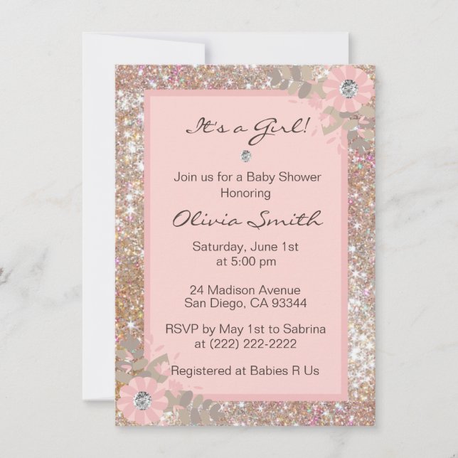 Meninas originais dos convites do chá de fraldas - (Frente)