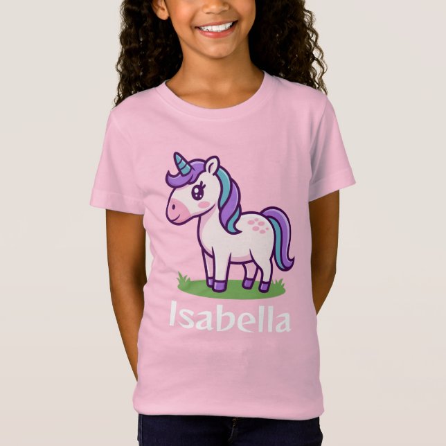 Meninas Personalizadas Camisetas Cute Unicorn Hors (Frente)