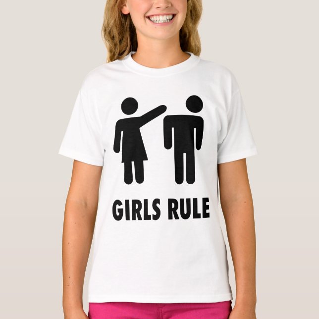 MENINAS REGEM MENINAS engraçadas T-shirts (Frente)