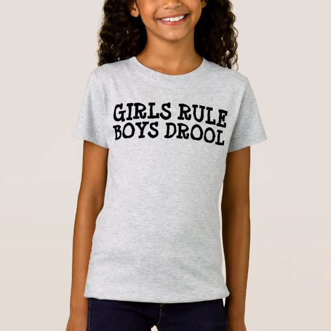 MENINAS REGRA, MENINOS DROOL, camisetas engraçadas (Frente)