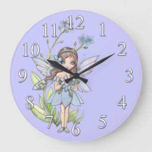 Meninas Relógio de Parede Flor Esqueci-me-Não Fada