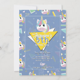 Meninas Retro Púrpura Convite de Aniversário do Un