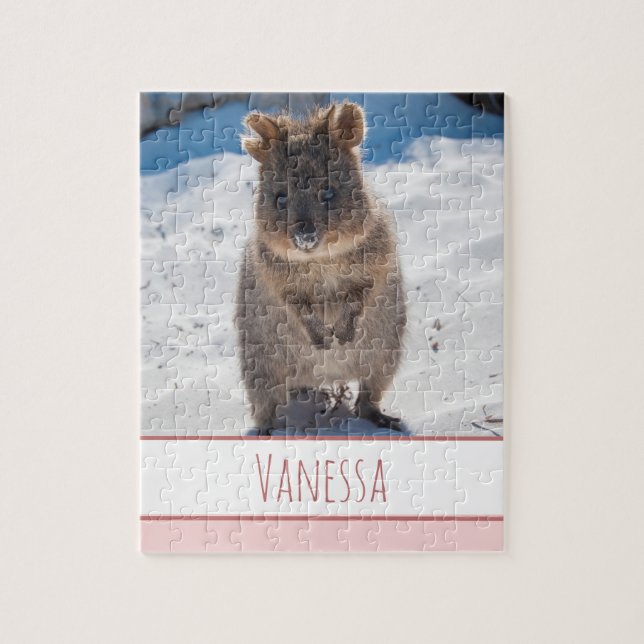 Meninas Rosa Crianças Quokka Praia Quebra-cabeça p (Vertical)