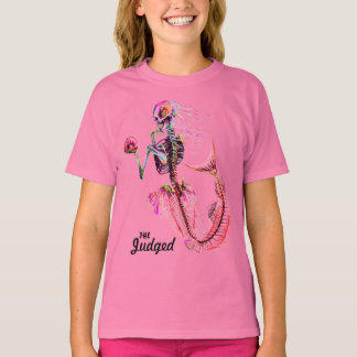 Meninas Rosa Sereia Sereia Skeleton T-Shirt