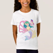 Meninas Sereia T-Shirt Juventude X-Small to Large