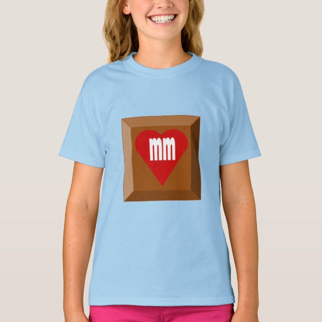 Meninas T-Shirt Blue LOVE CHOCOLATE (Frente)