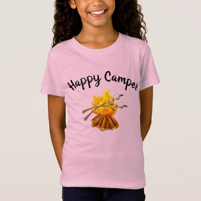 Meninas T-Shirt Happy Camper (Frente)