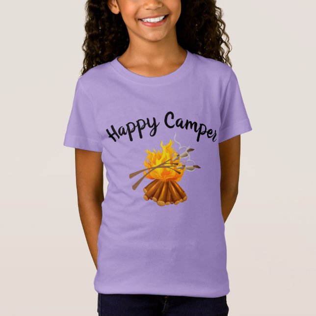 Meninas T-Shirt Happy Camper (Frente)