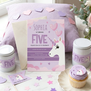 Meninas Unicórnio Roxo Fofo Aniversário Infantil