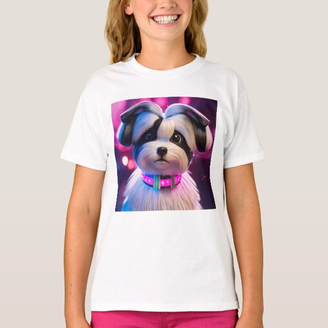 Meninas Vestir Modelo Pappy Girls Crianças T-Shirt (Frente)