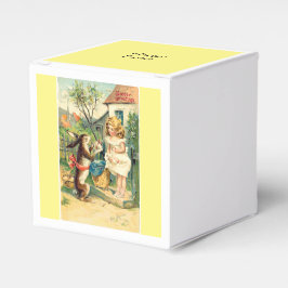 Meninas Vintage Caixas de Favor de Coelhinhos de P