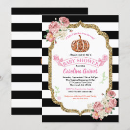 Menininha de abóbora chá de convite rosa