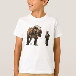Menino andando T-Rex T-Shirt