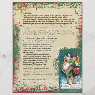 Menino Antigo com Presentes Retro Carta de Natal