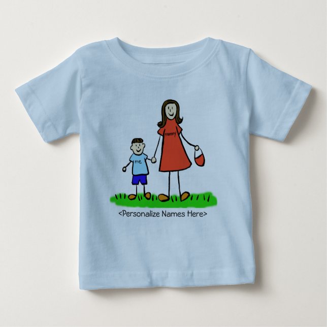 Menino da múmia e eu - Camisas de Mãe e Filho do B (Frente)