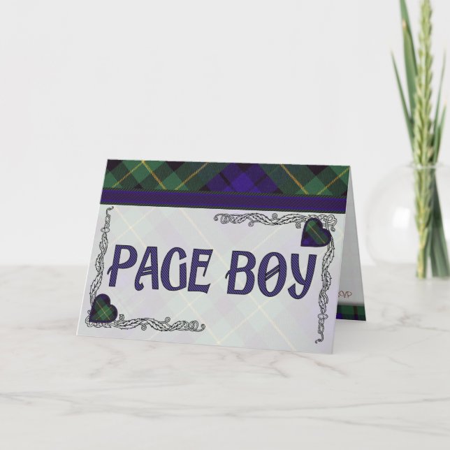 Menino da página - convite - Tartan escocês (Frente)