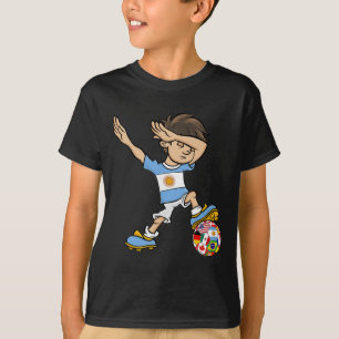 Menino Dabbing Camisa de Futebol da Argentina Band