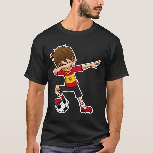 Menino de Futebol Dabbing Camisa da Espanha, Crian (Frente)