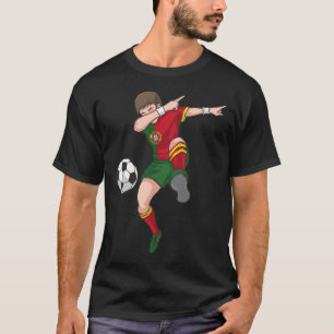 Menino de Futebol Dabbing Portugal Camisa de Futeb