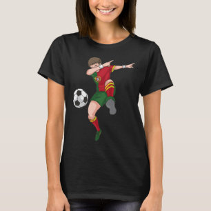 Menino de Futebol Dabbing Portugal Camisa de Futeb