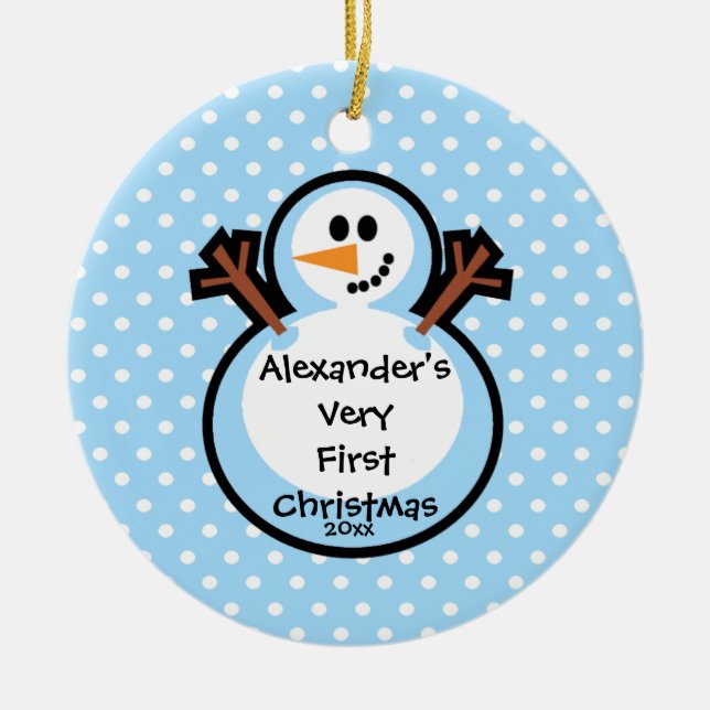 Menino do boneco de neve dos enfeites de natal do (Frente)