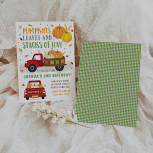 Menino do convite do aniversário da abóbora da