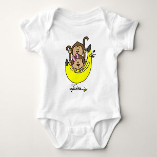 Menino do macaco e camiseta e presentes gêmeos da