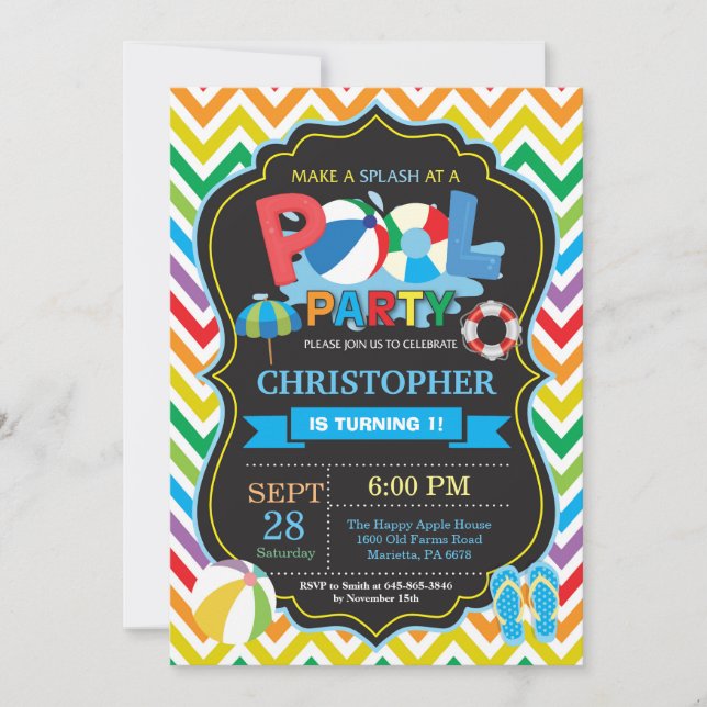 Menino do respingo de Splish do verão do convite (Frente)