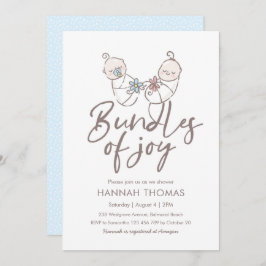 Menino e menina do convite do chá de fraldas dos