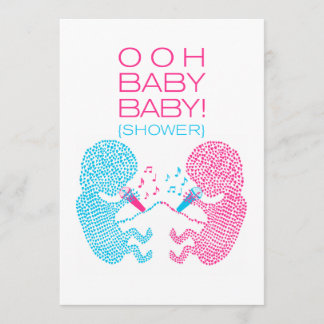 Menino e menina do convite do chá de fraldas dos