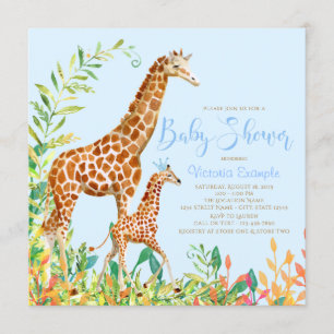 Menino Giraffe Bebê Convites