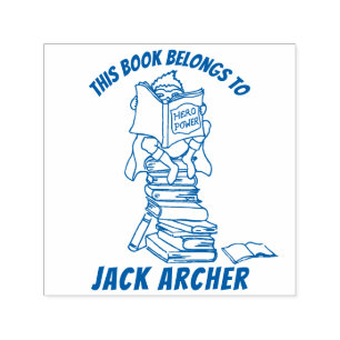 Menino lendo livros nome garotos carimbo da biblio