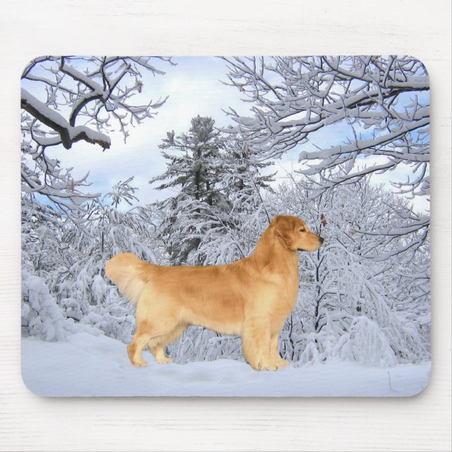 Menino Mousepad de Danny do golden retriever (Frente)