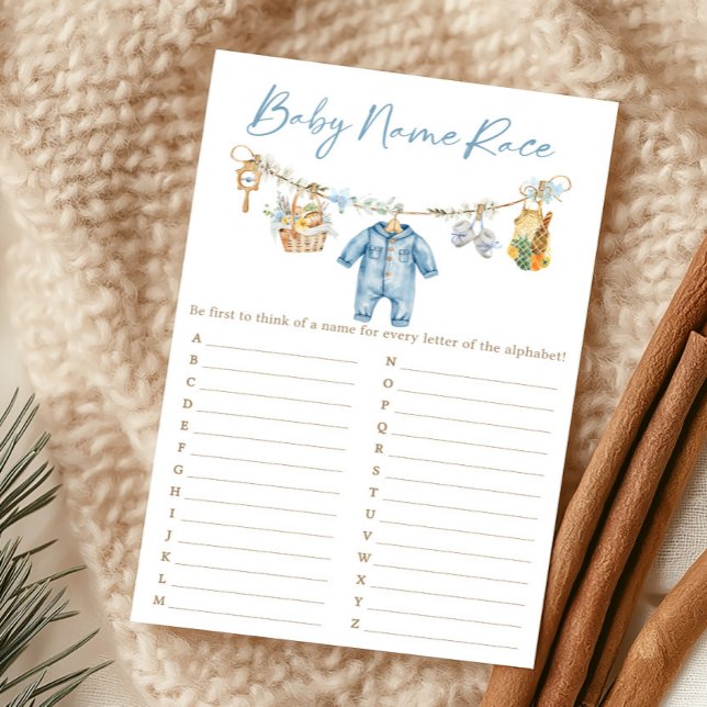Menino Nome de Bebê Localmente Cultivado Jogo de C (Blue Locally Grown Baby Shower Baby Name Race Game)