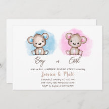 Menino ou Menina Ursa Convite de festas de Revoluç