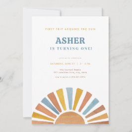 Menino Primeiro Viajar Em Torno Do Convite Sun Ani