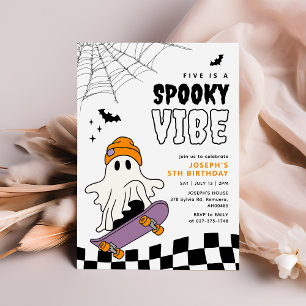 Menino Spooky Convite de Aniversário do Halloween