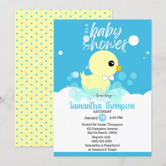 Meninos Borracha Ducky Bebê Convites