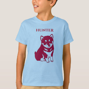 Meninos camiseta preta com animal na frente.