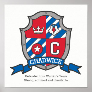 Meninos Chadwick C nome que significa poster azul 