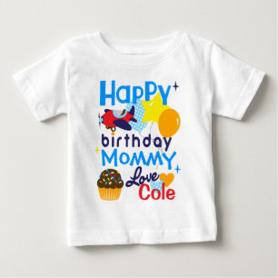 Meninos Feliz Aniversário para Mamãe Camisa do Fil