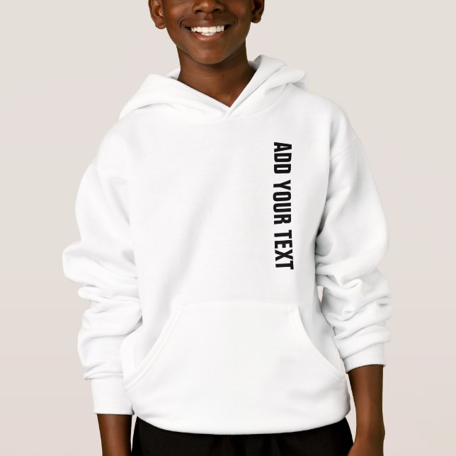 Meninos Hoodie White Pullover Sweatshirt (Frente)