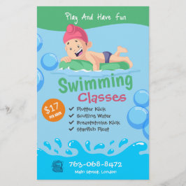 Meninos Nadando Folheto Personalizado