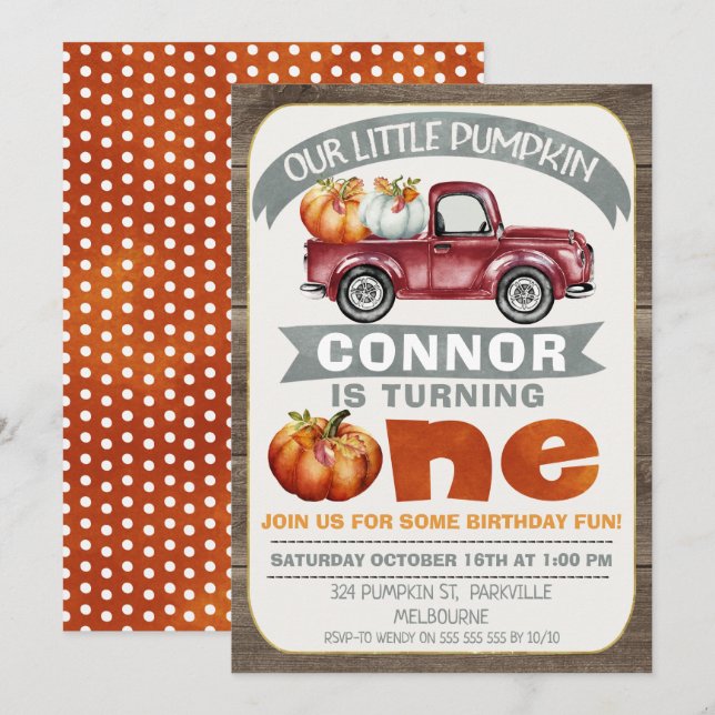 Meninos Nosso Pequeno Convite Para primeiro aniver (Frente/Verso)