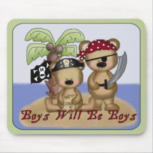 Meninos Serão Rapazes Lil Pirata Bears Mousepad
