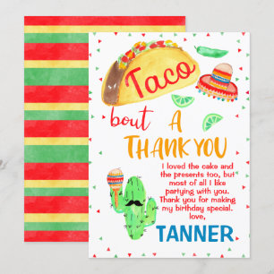 Meninos Taco Fiesta Themed Birthday Cartões de ag