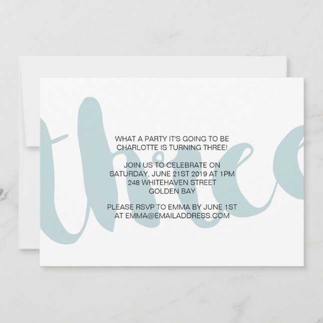 Meninos Terceiro Convite de Aniversário (Frente)